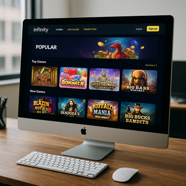 Infinity Casino - Desktop Platform Interface - Sleek Design